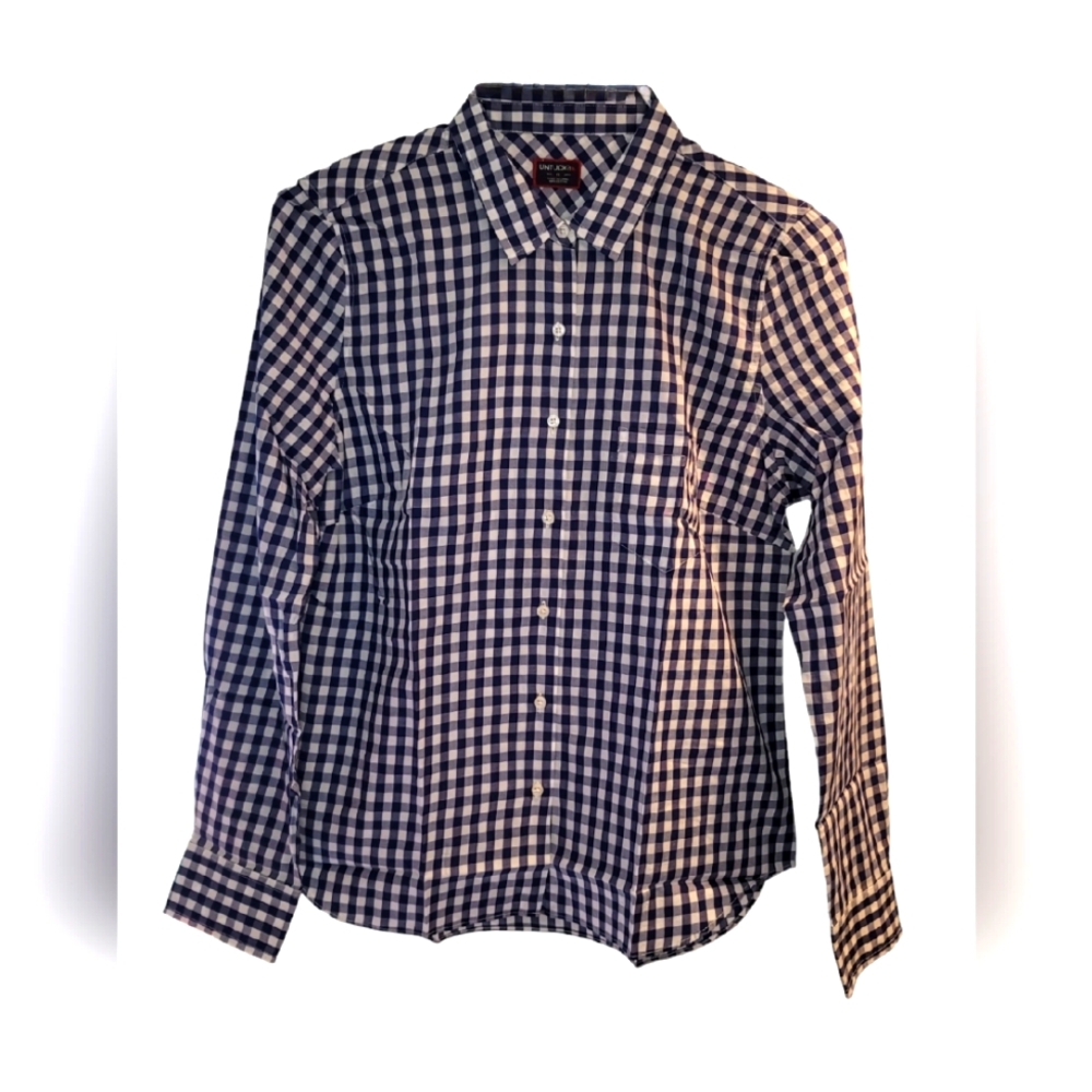 NWT UNTUCKit Belleza women’s Buffalo Navy Plaid Shirt